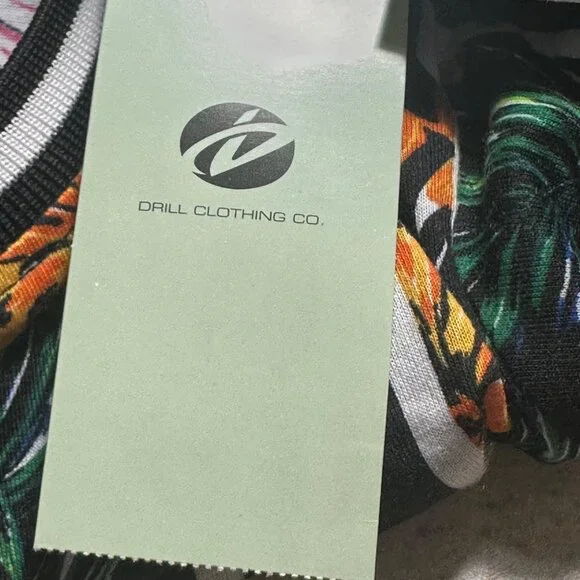 Fresh Prints Of Bel-Air Black Floral Striped Mens T-Shirt SZ L Dark Floral - Picture 5 of 8